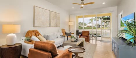 Living Room with lake view