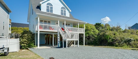 Topsail Beach Vacation Rental | 4BR | 3BA | Stairs Required to Access