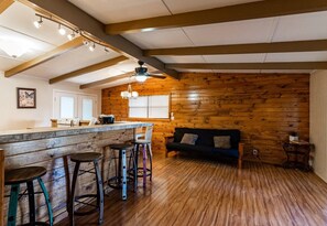 Living room view of bar