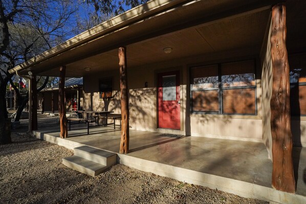 Front exterior view of cabin