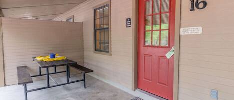 Porch view with seating area