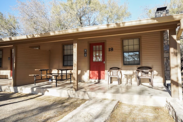 Front exterior view of cabin