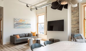 Roomy and vibrant space.