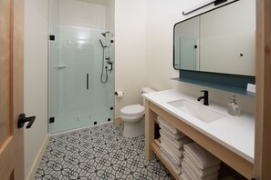 Bathroom 2 with walk in tiled shower