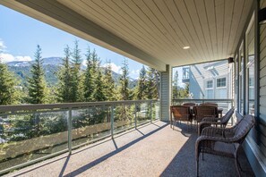 Private patio: Forest and mountain views