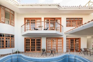 balcony overlooking Hot Springs pool