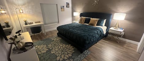 Master bedroom with dedicated workspace 