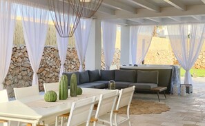 Amenities, Autumn, Balcony / Terrace / Patio, Building Exterior, Dining Room, Garden, Spring, Summer