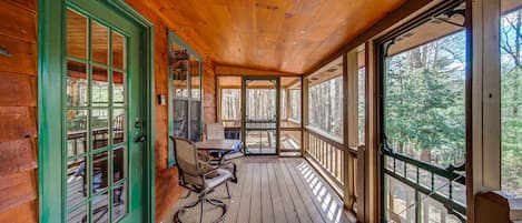 Gorgeous nature views will delight from the comfort of the screened porch