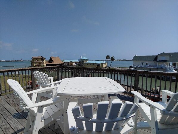 Top Deck seating with a view of the ship channel - Top Deck seating with a view of the ship channel