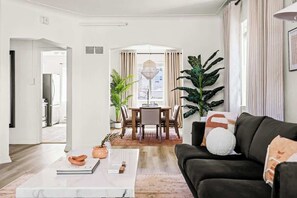 Living area looking into dining area