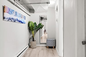Hallway with full length mirror
