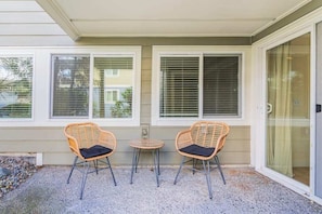 Whether it's a leisurely morning coffee or a relaxing evening cocktail, this serene outdoor space is the ideal spot to unwind and savor the moment.