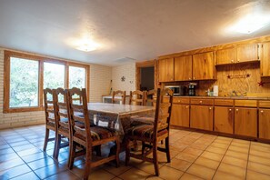 Dining table and kitchen view