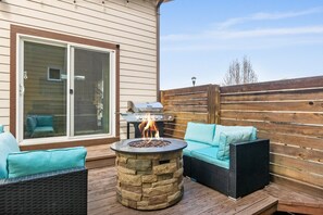 Private back yard and fire pit