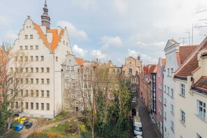 Scenic view of charming historical rooftops, offering a picturesque glimpse of the surrounding neighborhood.

