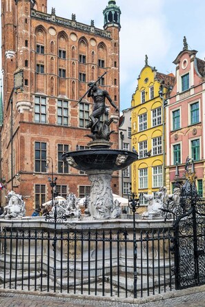Close-up view of colorful historic buildings, showcasing the vibrant character of the city.
