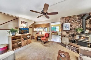 Living Room with Wood Burning Stove