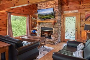 View of living room and fire place - View of living room and fire place