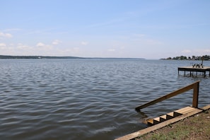 Stairs into the lake.