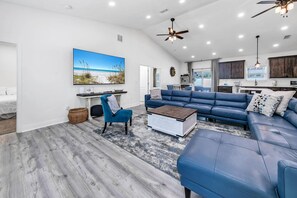 Living room with large flat screen TV