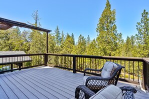 Deck overlooking the Pines. Pine Mountain Lake Vacation Rental "Timber Lodge". Unit 13A Lot 1.