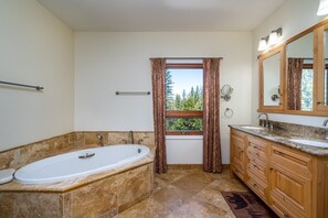 Main bathroom. Pine Mountain Lake Vacation Rental "Timber Lodge". Unit 13A Lot 1.