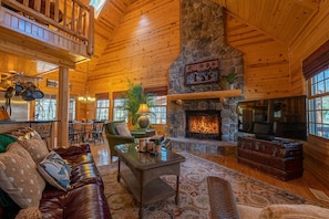 Cozy up with a wood fire