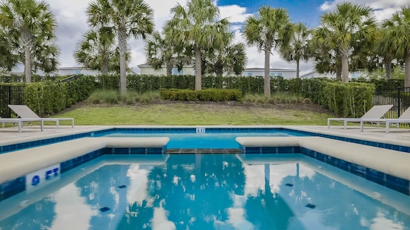 Expansive pool & spa area
