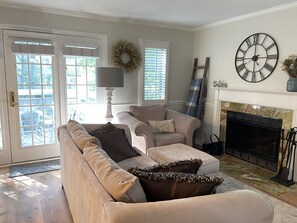 Open living room with natural light