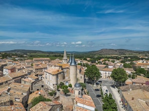 Pouzolles village with it's beautiful chateau and view onto the countryside