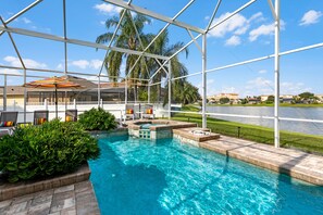 Swim laps or relax in the spa