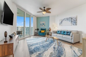 Open concept living space in this newly renovated w/ Gulf Views 