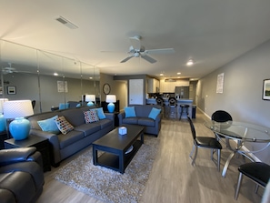 View of Living Room and Kitchen.