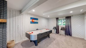 Enjoy a fun game of air hockey