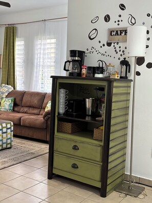 Wake up to the aroma of fresh coffee and sip your favorite brew 