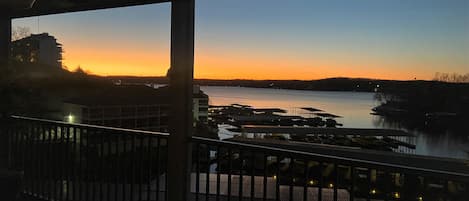 Enjoy the beautiful sunrise over the lake from our patio