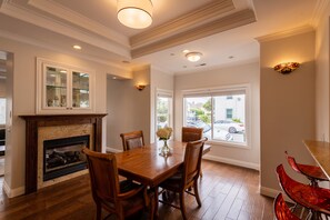 Dining Area and Downstairs Fireplace