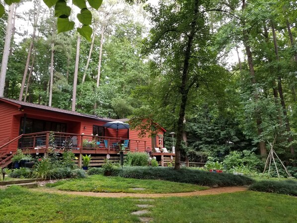 Another view of the back yard from sitting on the shed deck