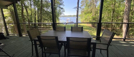 Gorgeous waterfront views of Toledo Bend from wrap around balcony and patio