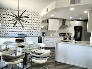 Cook in our ultra modern kitchen also with a view.
