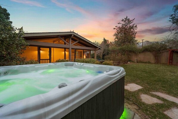New hot tub is a great way to relax after a long day of exploring