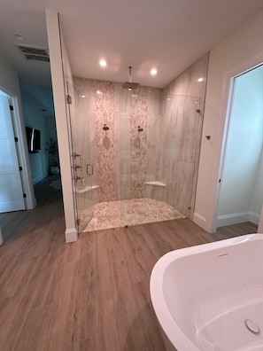 Master suite - dual shower; rainfall, tub, private toilet & walk-in closet. 