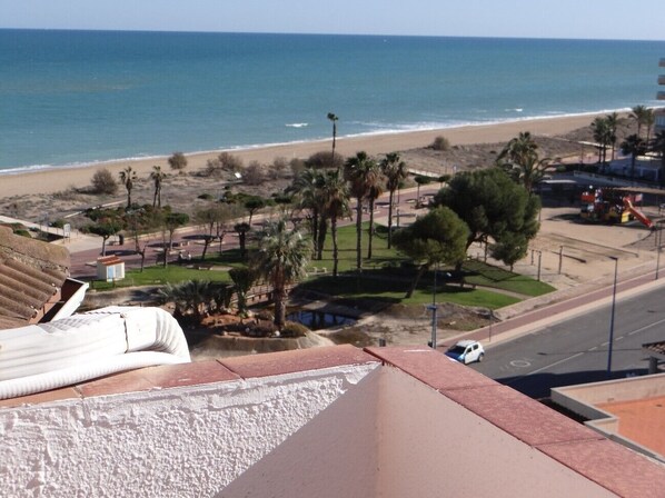 La plage vue de la terrasse