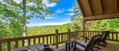 Dining on the deck with a view.