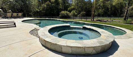 Pool and Hot Tub. Heating Fees apply.