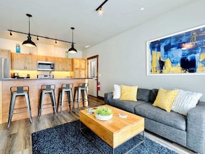 Living area with sleeper sofa