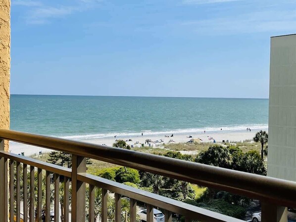 A peaceful retreat with nothing but sky and sea ahead.

