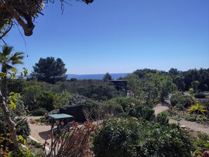 Seating area in the garden with a view