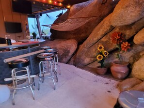 outside bar with stereo